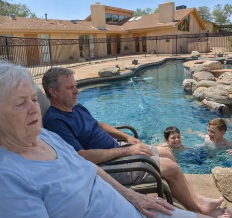 Peaceful outdoor space at The Gardens assisted living home in Tucson