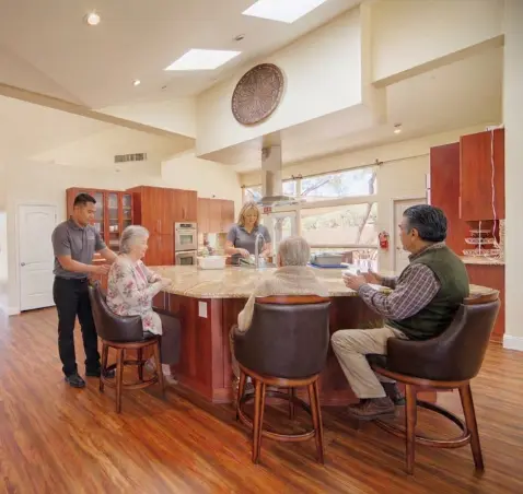 Comfortable living space at The Gardens assisted living home